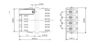 Adaptateur LC Quad, Asymétrique, sans bride